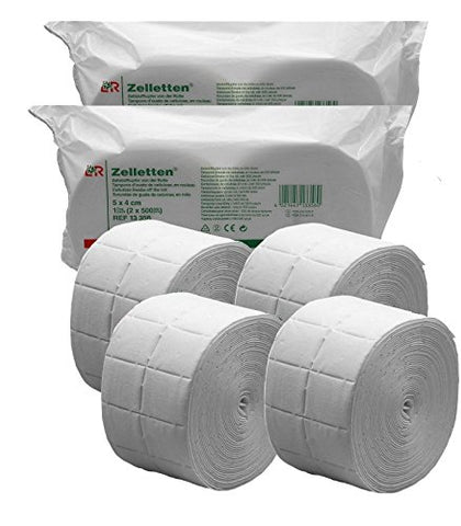 2000 x Pre-Cut Cellulose Pads for Gel Nails | 4 x 500-Piece Rolls