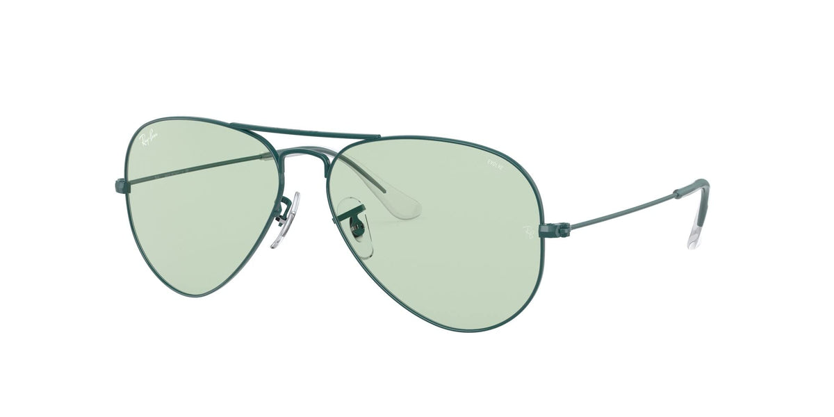 Ray-Ban Rb3025 Classic Polarized Aviator Sunglasses, Petroleum/Photochromic Evolve Green/Blue, 62 mm