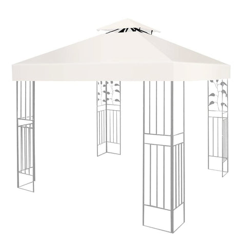 Gazebo Canopy Replacement Covers 3x3m 160GSM Cream Outdoor Garden Gazebo Waterproof Canopy With Double decker roof cover Patio Replacement Tent Top Canopy Garden Patio Party Tent (TOP ONLY)