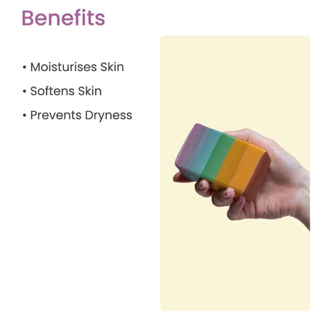 Earth Rhythm Rainbow Goat Milk Soap | Moisturises, Soften the Skin & Gentle Body Cleanser | Goat Milk & Organic Coconut Oil |for All Skin Type | Men & Women - 100g
