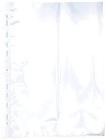 OXFORD Pack of 50 A4 Smooth Perforated Plastic Sleeves 5/100 Thickness Colourless
