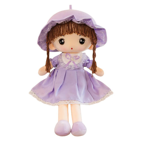 JAWSEU Rag Doll for Girls, Cute Rag Doll Soft Baby Plush Toy with Hat and Skirt 1st Age Toy Baby Doll Plush Doll Christmas Birthday Gift 45CM
