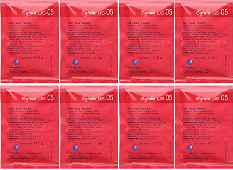 Fermentis - IM-239K-F7BJ-MP Safale US-05 Dry Yeast, 11.5 g (Pack of 8)