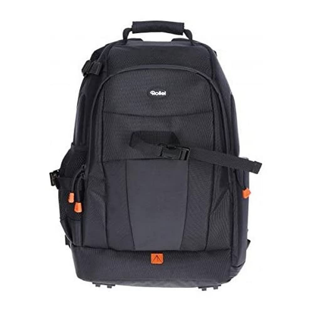 Rollei Fotoliner photo backpack M I large camera backpack (daypack) with DeepL access, laptop compartment, rain cover and hand luggage suitable dimensions in black