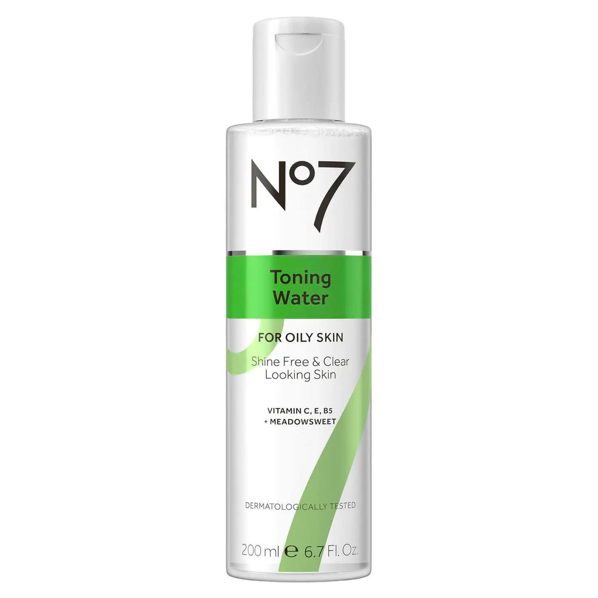 No7 Toning Water for Oily Skin - Skin Toner with Tri-VIT Complex, Vitamin E, Vitamin B5 & Vitamin C - Contains Meadowsweet + Ginseng for Refreshed & Energized Skin (6.7 fl oz)