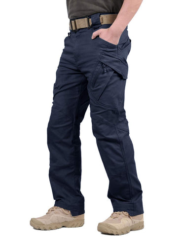 TACVASEN Mens Hiking Pants Lightweight Cotton Tactical Pants Stretch Military Cargo Pants 9 Pockets Work Pants Comfortable Workout Pants Combat Blue 34