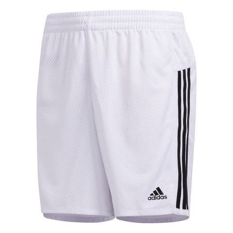 adidas Girls' Big 5" Mesh Athletic Gym Basketball Shorts, White, Large
