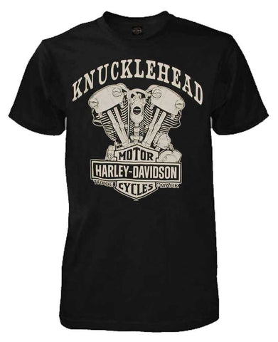 Harley-Davidson Men's Knucklehead Engine Authentic T-Shirt Black (3XL)
