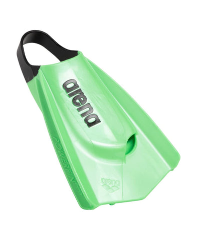 arena Powerfin Pro II Swimming Pool Training Fins, Adult Swimming Pool Fins, 100% Silicone Fins, Comfortable Short Swimming Pool Fins, LIME, 3.5-4