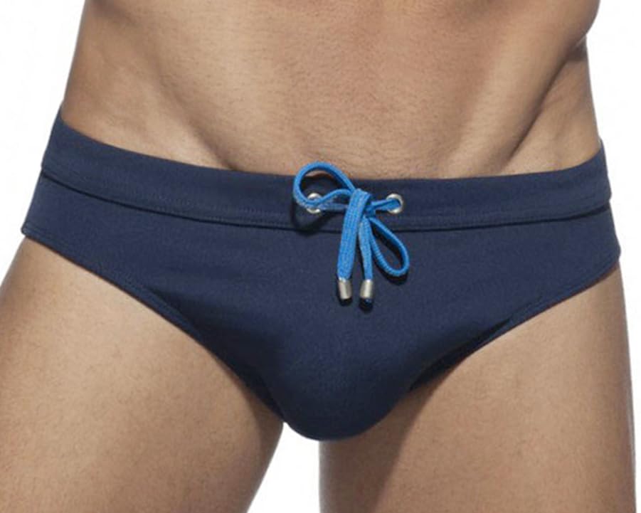 YouKD Men's Swim Brief Swimsuit Swimming Trunks Elastic Waist Surfing Swimsuit Underwear A Dark Blue