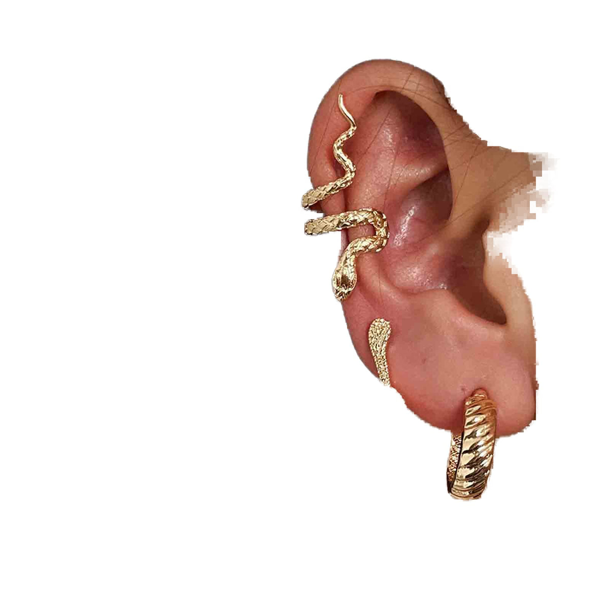 Yheakne Punk Snake Ear Climber Earrings Gold Serpent Cartilage Earrings Snake Ear Wrap Earrings Gothic Snake Earrings Jewelry for Women and Girls