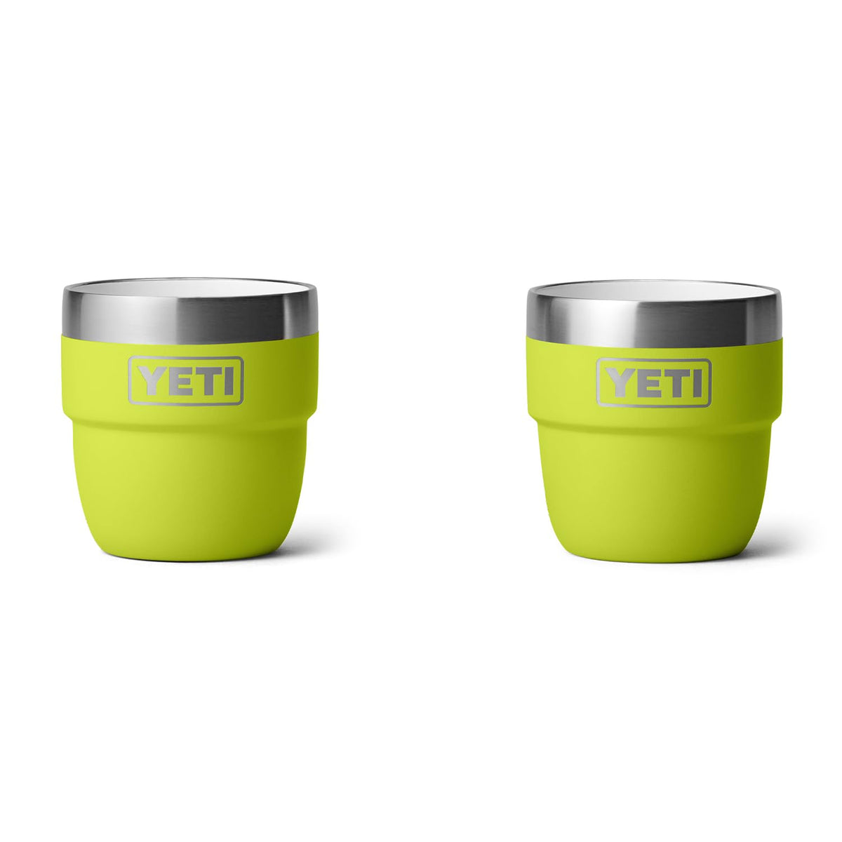 YETI Rambler 4 oz Stackable Cup, Stainless Steel, Vacuum Insulated Espresso/Coffee Cup, 2 Pack, Chartreuse