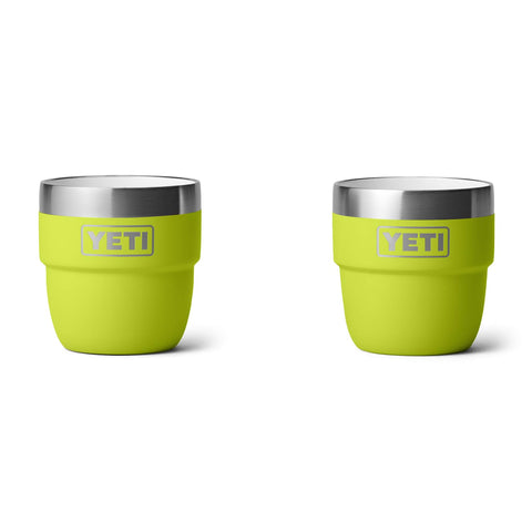 YETI Rambler 4 oz Stackable Cup, Stainless Steel, Vacuum Insulated Espresso/Coffee Cup, 2 Pack, Chartreuse