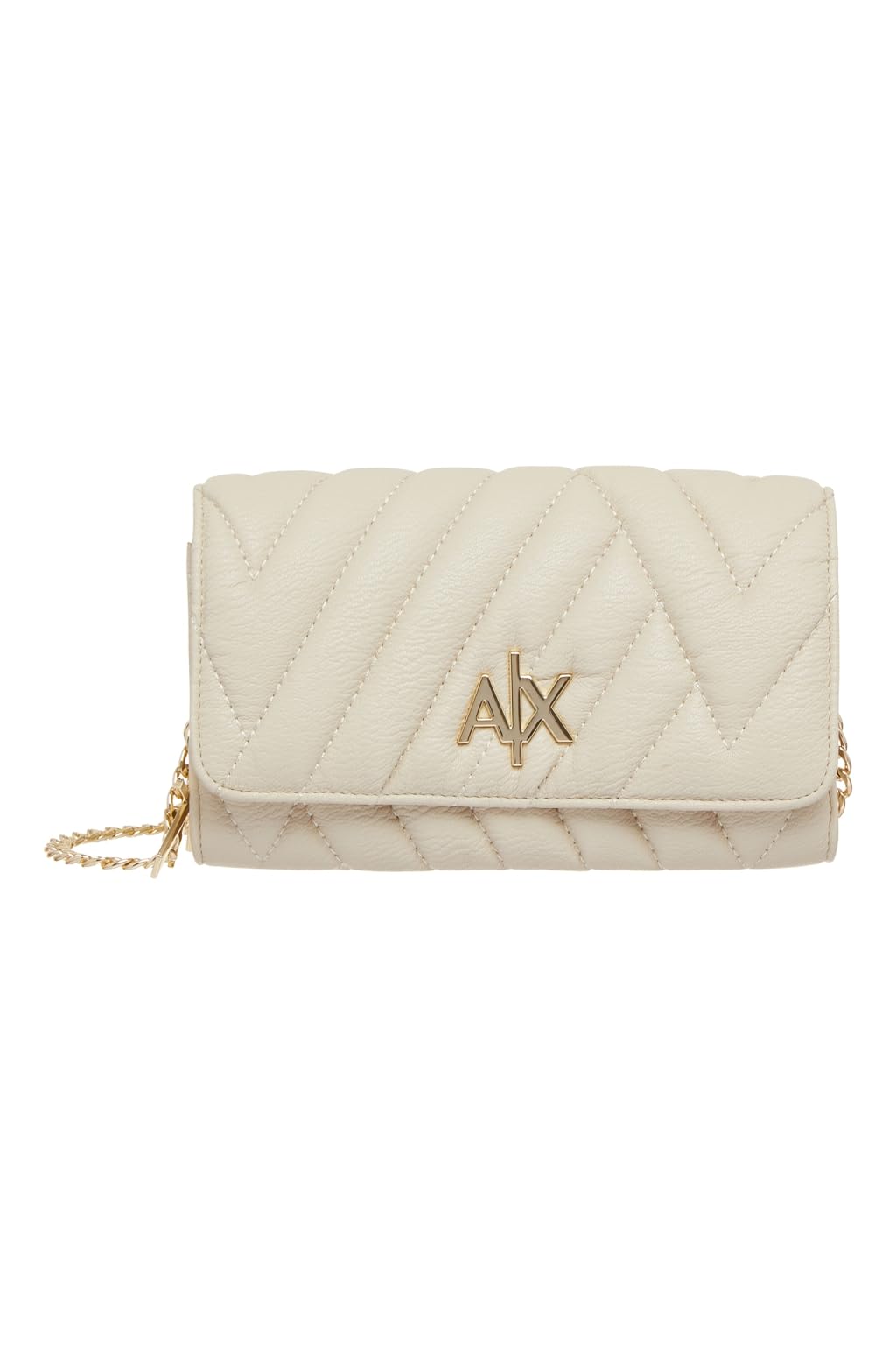 A?X ARMANI EXCHANGE Women's Margareth Wallet On Chain, Dusty Ground, Small