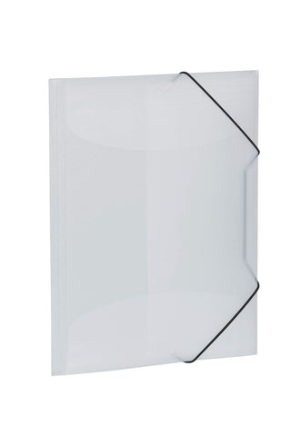 HERMA Elastic Folder Translucent in White, A4, Sturdy Plastic, with 3 Inner Flaps, 1 Span Folder