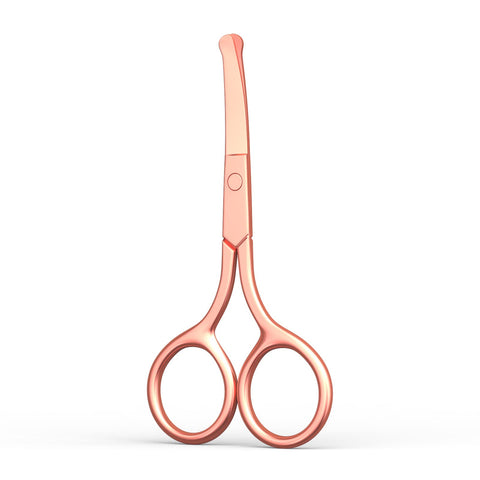 Small Scissors, Eyebrow Scissors, Nose Hair Scissors Round Tip Design, Will Not Hurt the Nasal Cavity. Nail Scissors for Hair, Eyelashes, Nose, Eyebrow Trimming, Mustache. Gold- AsonTao
