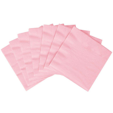 Amscan Party Ready Disposable Luncheon Napkins (50 Pack), 6.5" x 6.5", Pink
