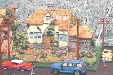 Miniature trains detailed Cottage House #60 for possible use with N scale trains