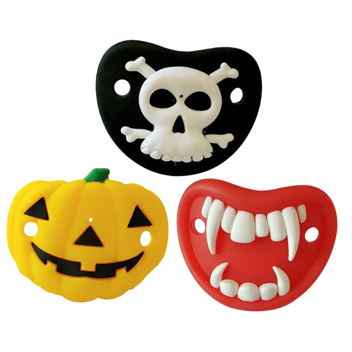 ABOOFAN 3pcs Skeleton Pacifier Baby Toys Newborn Baby Soother Girl Toy Silica Gel Portable Silicone Pacifier Baby Funny Pacifier Skull Pacifier Boy Infant Products Infant Pacifier