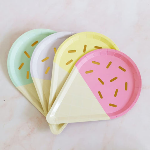NUOBESTY 48pcs ice cream tray popsicle paper plates ice cream paper plate birthday party supplies decorative paper plates wedding paper plates dessert plate plastic summer child lip gloss