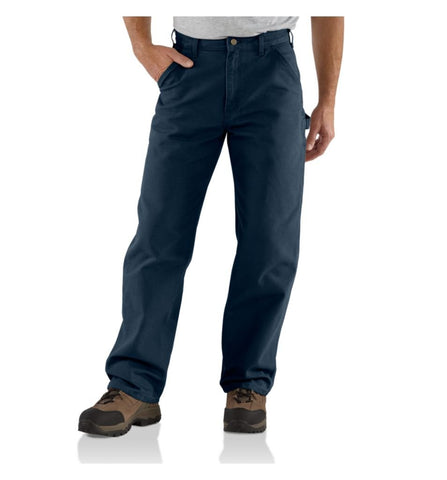 Carhartt mens Washed Duck Dungaree work utility pants, Midnight, 33W x 30L US