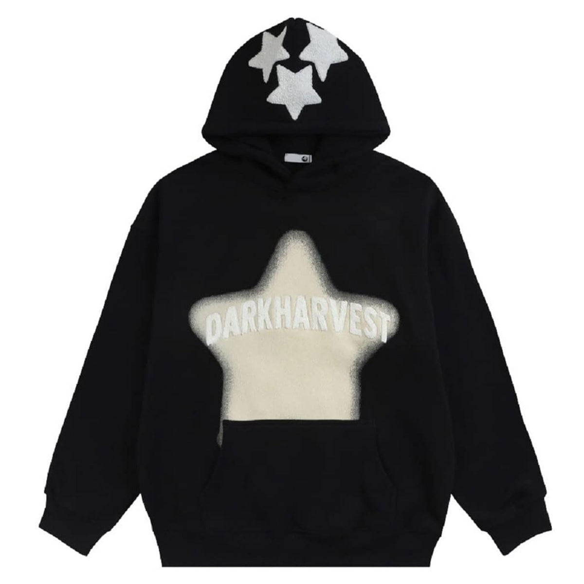 NECHARI Y2k Jacket Men Star Oversized Black Sweatshirts Harajuku Gothic Grunge Casual Long Sleeve Top Pullover Hoodies for Womens