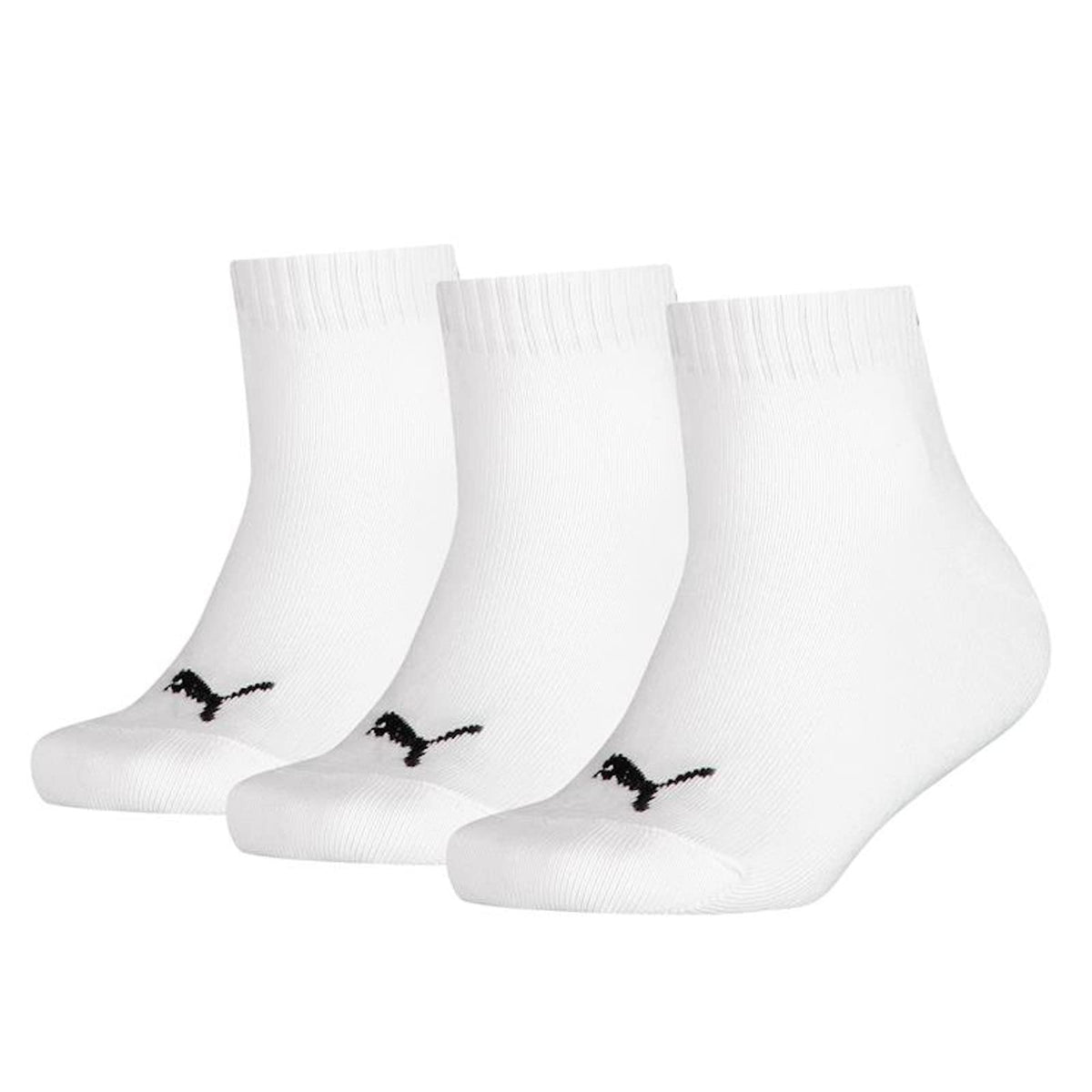 PUMA 194011001 UK 2.5-5 Kids Quarter Socks (3 Pair Pack) White
