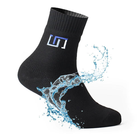 Non-Leather, 100% Waterproof, Breathable, and Anti-Odor Socks for Ablution (Wudu) & Outdoor Activities [Jet Black][Unisex] (Jet Black, Small)