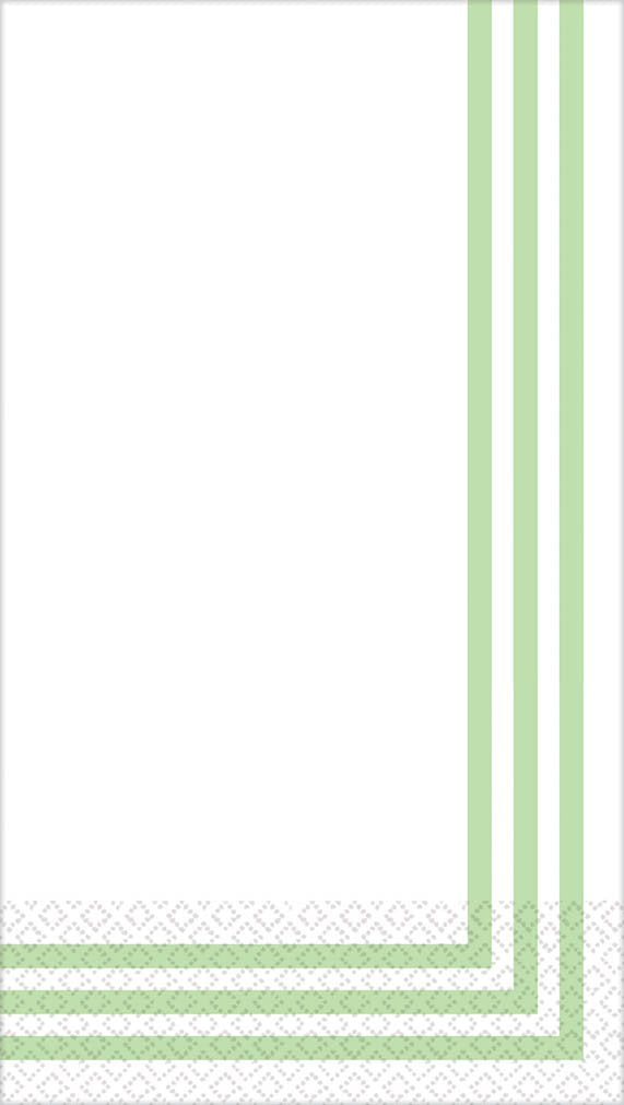 Amscan Classic Stripe Spring Premium Guest Towels Tableware (16 Piece), 4.5" x 7.8", Green