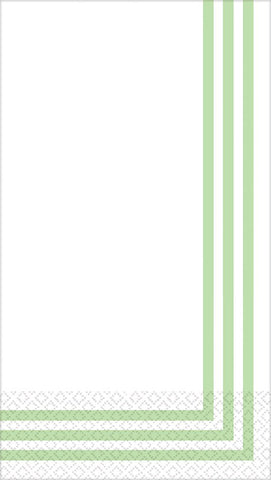Amscan Classic Stripe Spring Premium Guest Towels Tableware (16 Piece), 4.5" x 7.8", Green