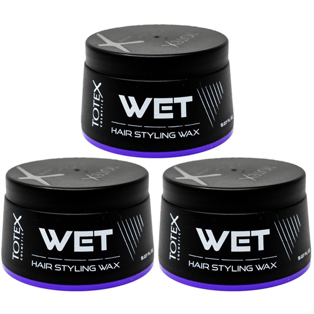 Totex Hair Styling Wet Wax l Wet Look & Strong Hold l Paste Easy Apply Easy Style I Melon Water Melon Scent For Men & Woman Barber Shop Certified 150 ml (Pack Of 3)