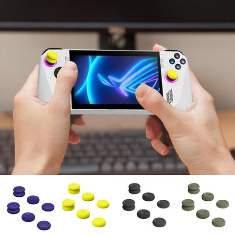 for ROG Ally Joystick Cover Thumb Stick Grip Cap Cover Protector Console Handheld Game Joystick Cover Cap for Steam Deck ROG Ally 3 Pairs (Black)