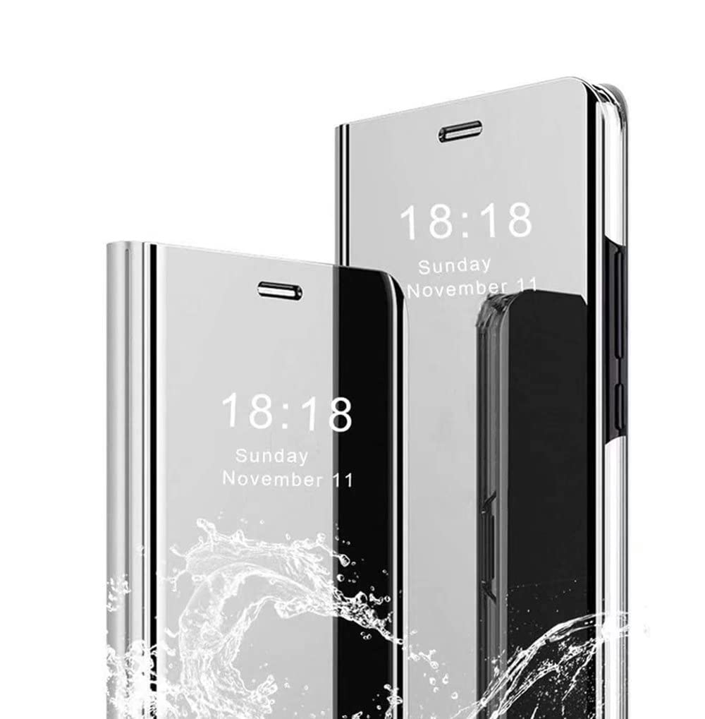 LIUZIHAN Case for Honor X7b 5G. Plating Ultra Slim Fit Mirror Makeup Plating Flip Case, Mirror Protective Case with Kickstand, phone case for Honor X7b 5G.Silver