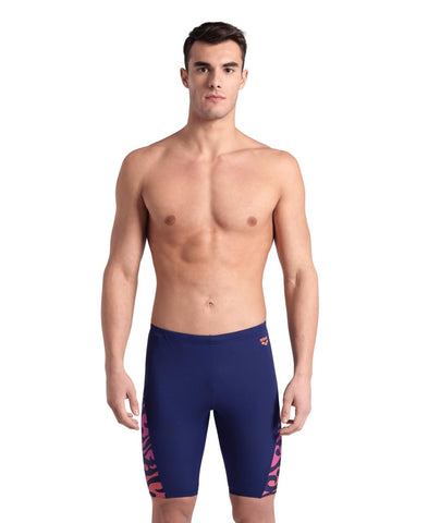 ARENA Mens Performance Surfs Up Jammer Swim Trunks, Navy/Navy Multi, 28 US