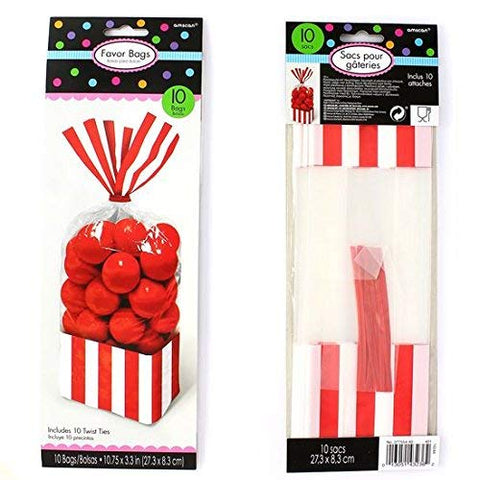 Striped Party Bag | Apple Red | Party Accessory