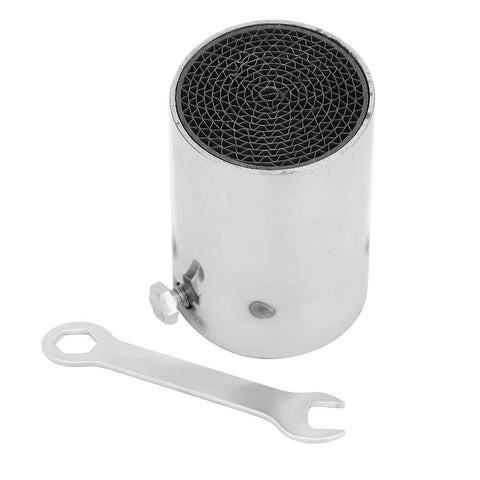 Qiilu 51mm Universal Motorcycle Exhaust Pipe Muffler, [stainless steel] Silencer Insert DB Killer Noise Eliminator (silver)(C)