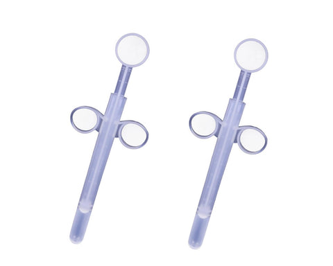 Lube Applicator Injectors, 2 Pcs Lube Applicator Launcher with Smooth Rounded Tip, Reusable Lubricant Tube Shooter, for Men Women Couples (White)