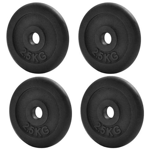 KK Cast iron Weight Plate Set. 1 Inch Cast iron Weight Disc Pair. 2 x 2.5kg, 5kg or 10kg Barbell Weight Plates. Dumbbell Plates for Home or Gym Training or Weightlifting. (4 X 2.5KG)