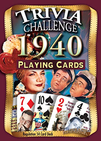 Flickback 1940 Trivia Playing Cards