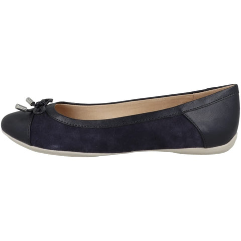 Geox Women's Flat Ballerina, Dk Blue, 7