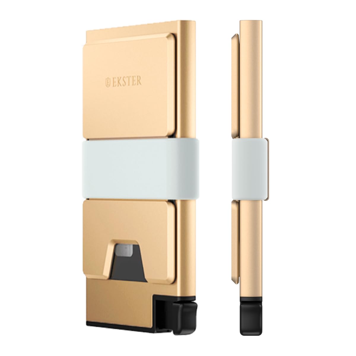 Ekster Aluminum Cardholder Wallet for Men | Metal Wallets with RFID Blocking Layer | Slim & Minimalist Aluminum Wallet with Push Button for Quick Card Access (Gold)