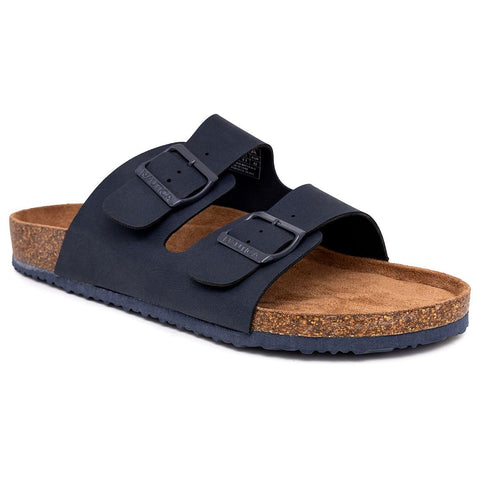 Nautica Men's Double Buckle Slide-Comfort Sandal-Slip-on Adjustable Waterproof Flat's-Triun-Navy Mono-Size-9