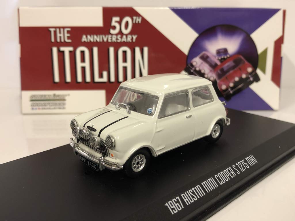 Greenlight 86551 1: 43 The Italian Job (1969) - 1967 Austin Mini Cooper S 1275 Mki - White with Black Leather Straps