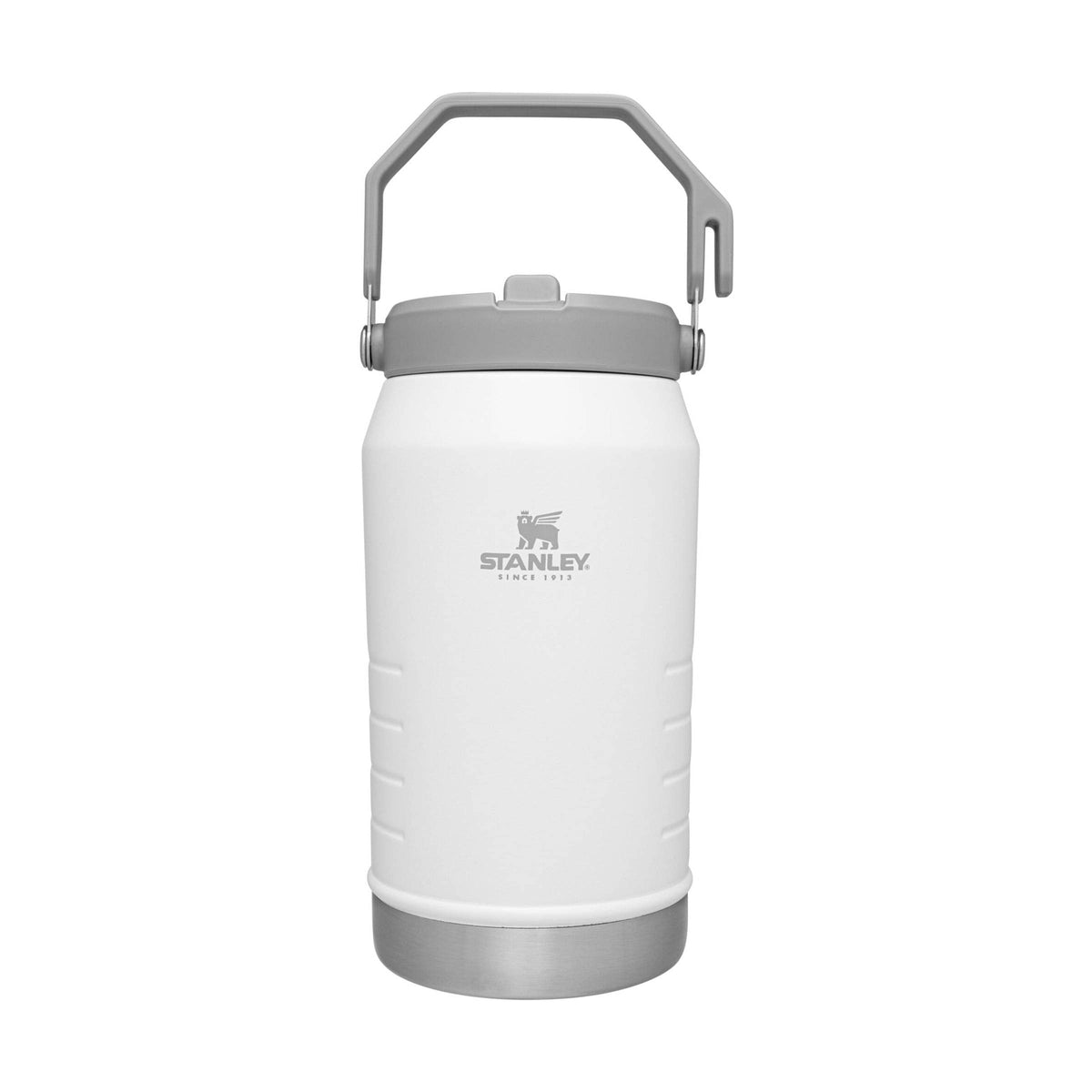 STANLEY IceFlow Stainless Steel Water Jug with Straw, Vacuum Insulated Water Bottle for Home and Office, Reusable Tumbler with Straw Leak Resistant Flip, Polar, 64OZ