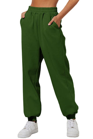 Yovela Womens Baggy Sweatpants Comfy Cotton High Waist Green Pants Y2k Trendy Lounge Trousers with Pockets DarkGreen S