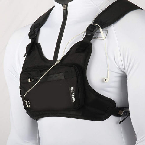 Fauitay Chest Tool Pouch Chest Rig Phone Holder Running Chest Rig (Black)