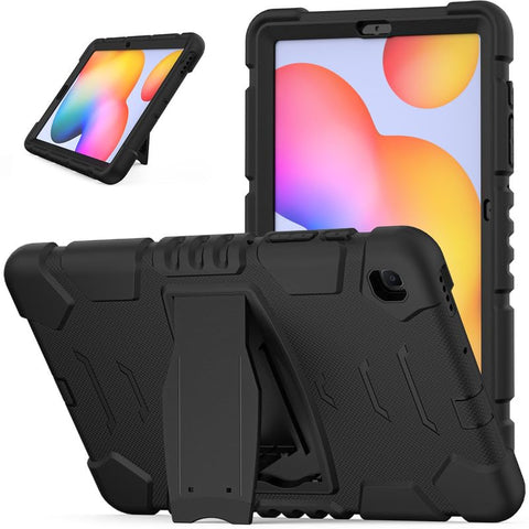 For Samsung Galaxy Tab S6 Lite 10.4 Inch P610/P615/P613/P619 Case, Heavy Duty Rugged Shockproof Case with Kickstand Protective Case Cover for Galaxy Tab S6 Lite 10.4 Case 2020 2022, Black