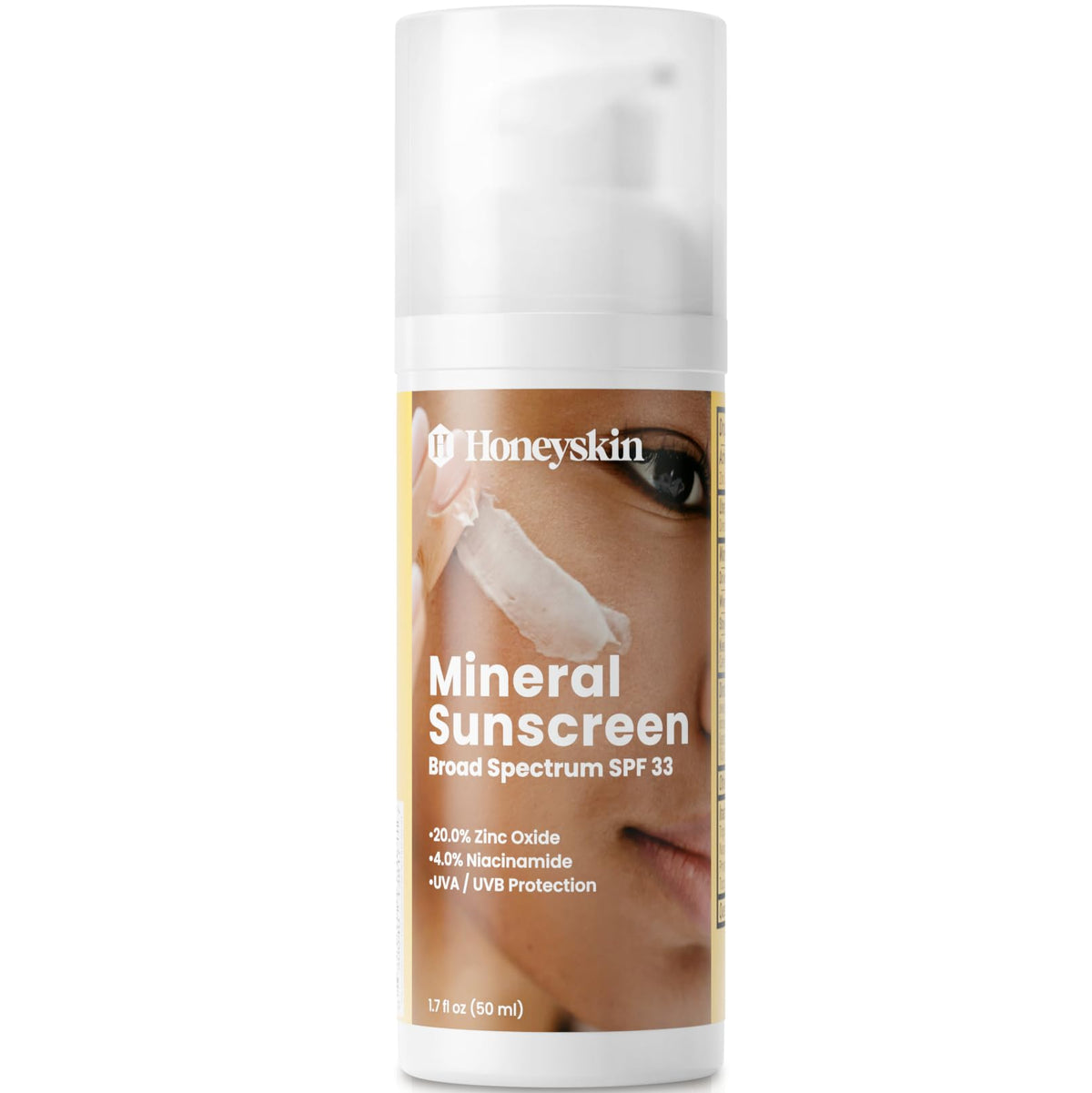 Facial Mineral Sunscreen - Facial Moisturizer with Broad Spectrum SPF 33 - Zinc Oxide Sunscreen for Men and Women - UVA And UVB Protection - 1.7 fl oz