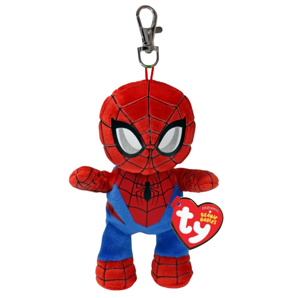 Ty Key Clip Marvel Spiderman Soft Plush Keychain