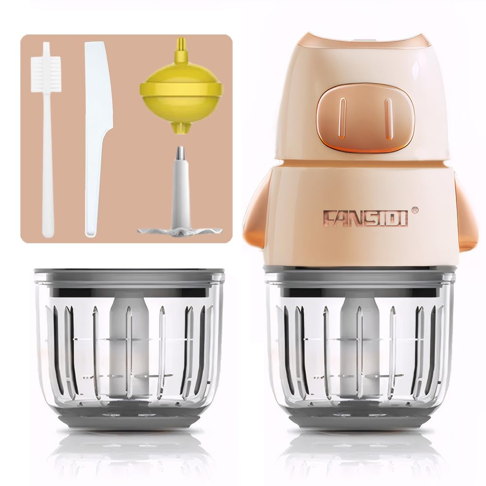 FANSIDI 2024 Baby Food Maker | Baby Food Processor - Multi-Function Food Blender for Making Baby Food, Puree, Fruit, Vegetable, Meat, Easy Clean Small Baby Food Grinder with 2 Durable Glass Container